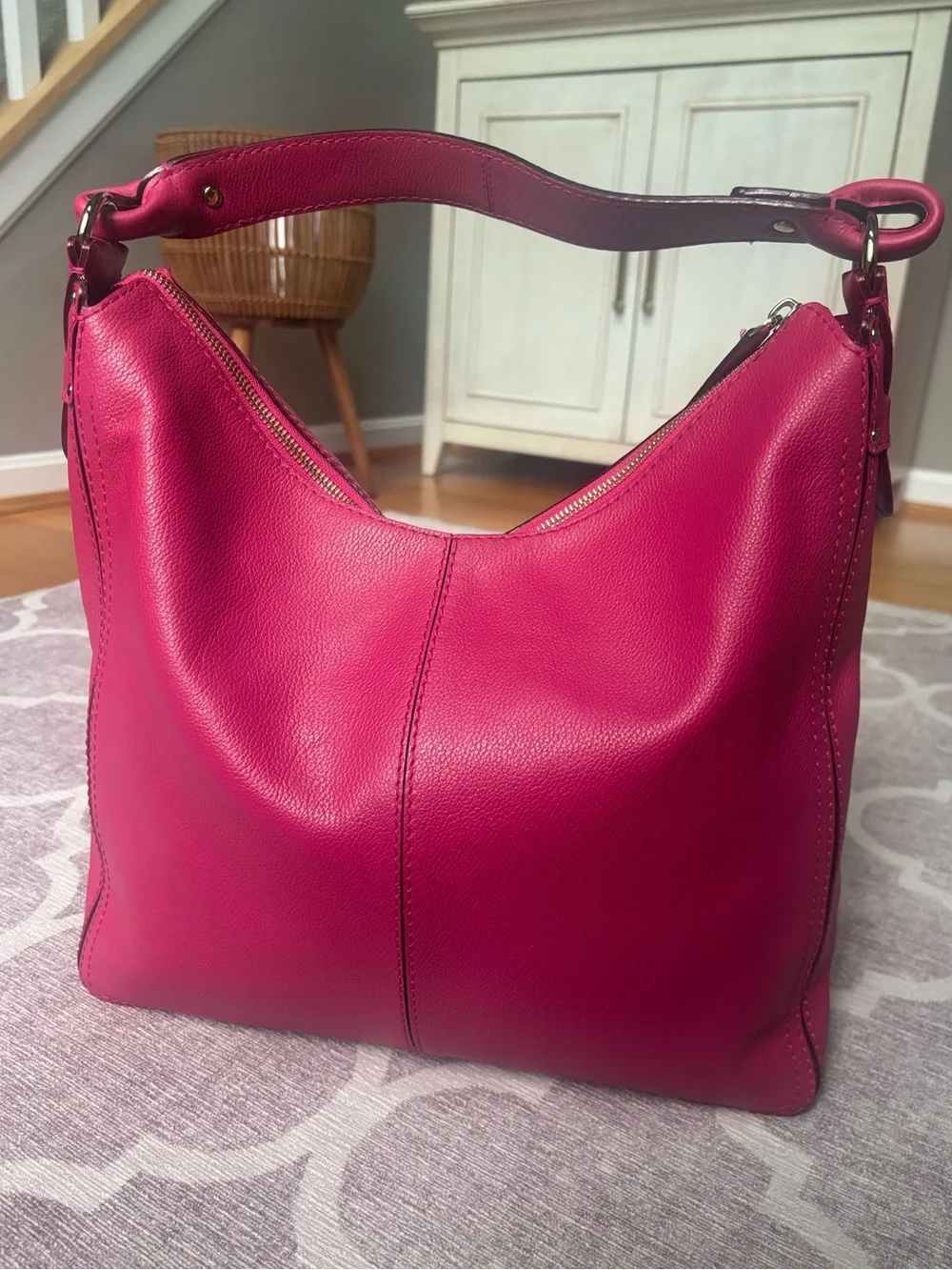 Kate Spade Pink Soft Pebbled Leather Hobo Shoulder Bag